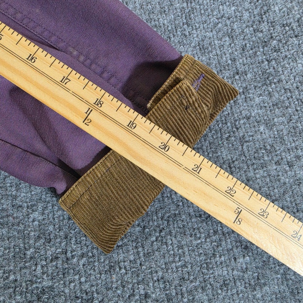 Vintage LL Bean Womens Purple Lined Canvas Barn Jacket Corduroy Trim XS Fall - Picture 8 of 9
